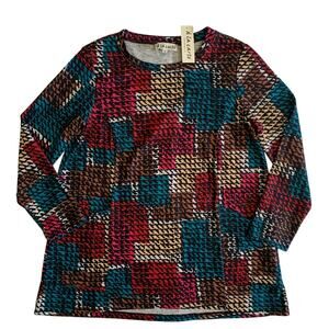 A' La Carte Women's Size M Long Sleeve Pullover Tunic Top Blouse Brand New